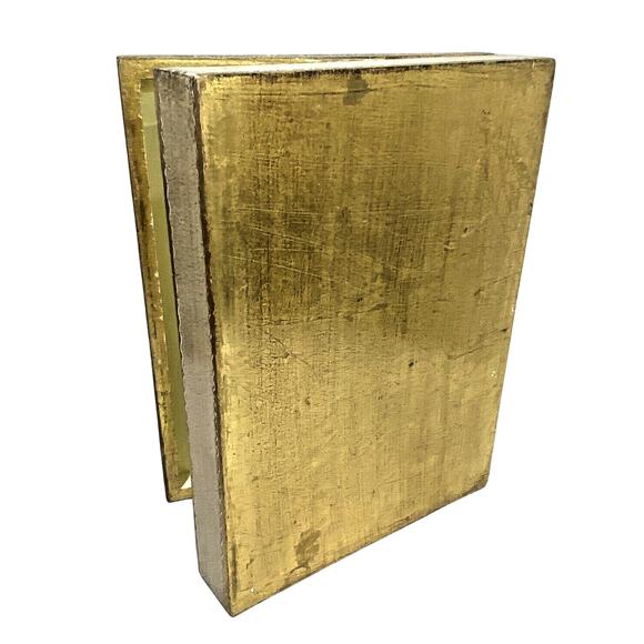 Vintage Italian Florentine Wooden Box Gilded Gold Green Red Wood Storage Case - Picture 8 of 12